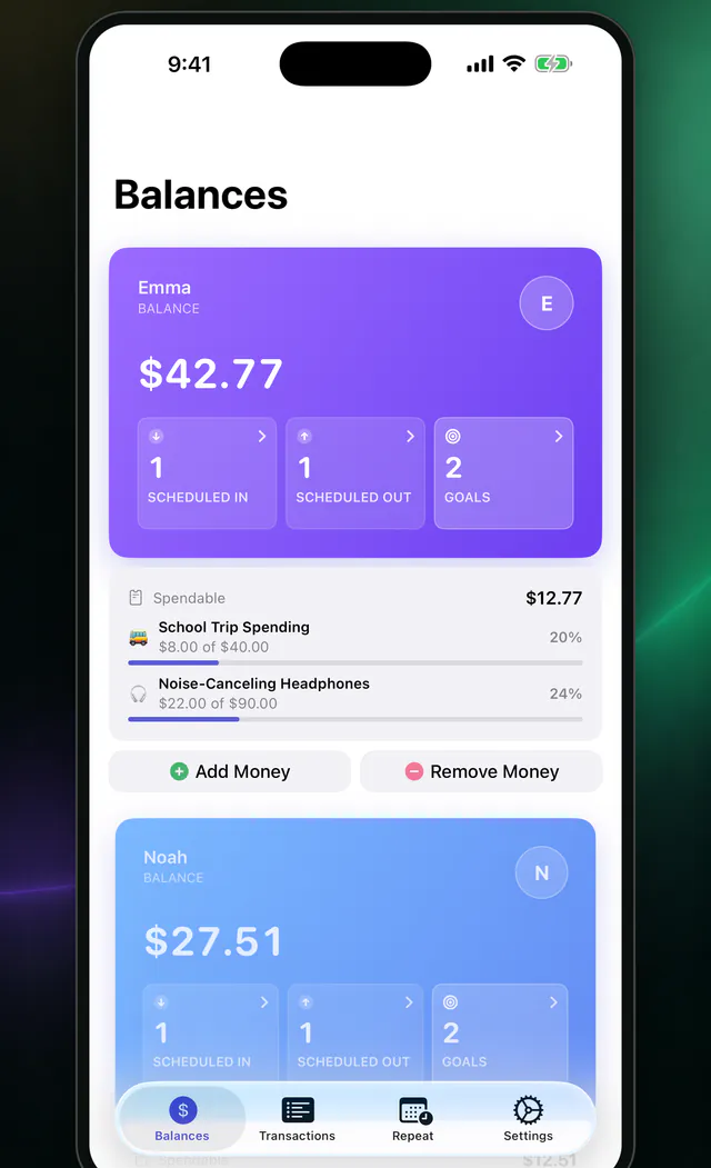 Allowance by Qube: Every balance at a glance