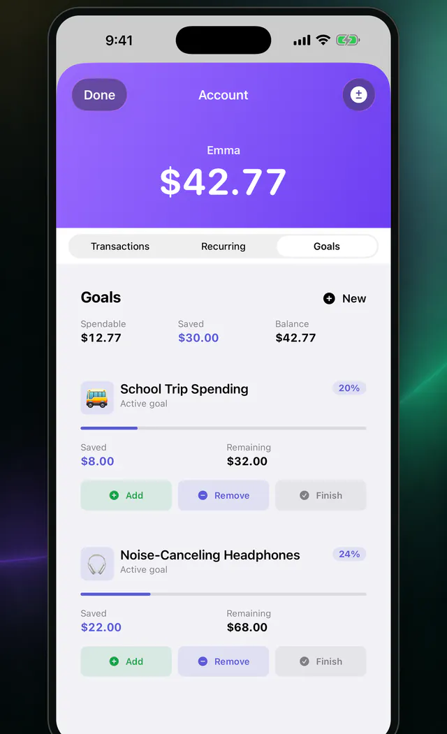 Allowance by Qube: Goals kids can see