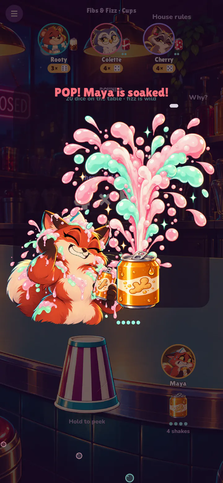 POP! The can bursts, and its owner is soaked