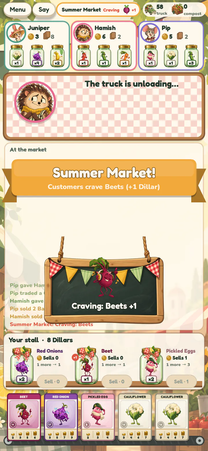 A new season: Summer's customers crave beets.