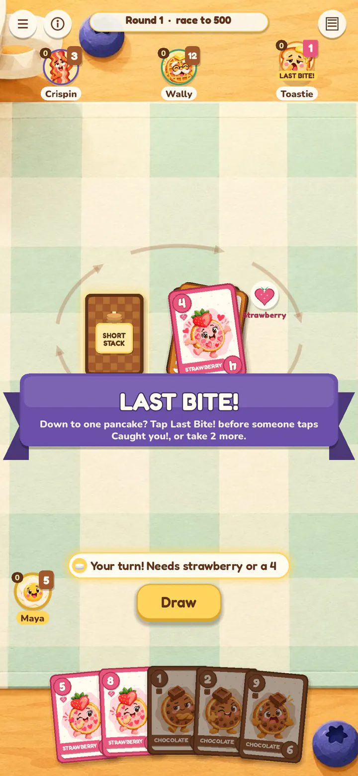 A real table: the Last Bite! tip, the first time it matters.