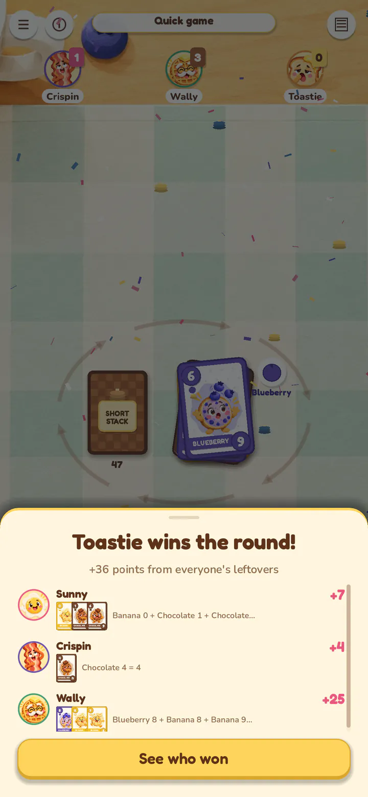 The round sheet adds up every point.