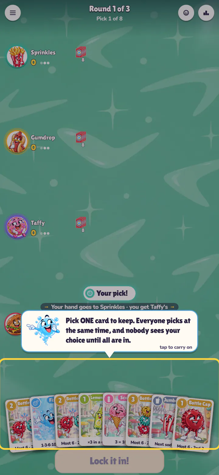 Fizzy explains each thing the first time it comes up.
