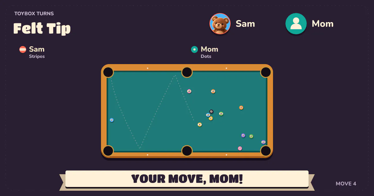 Felt Tip: Sam's shots are in. Your move, Mom.