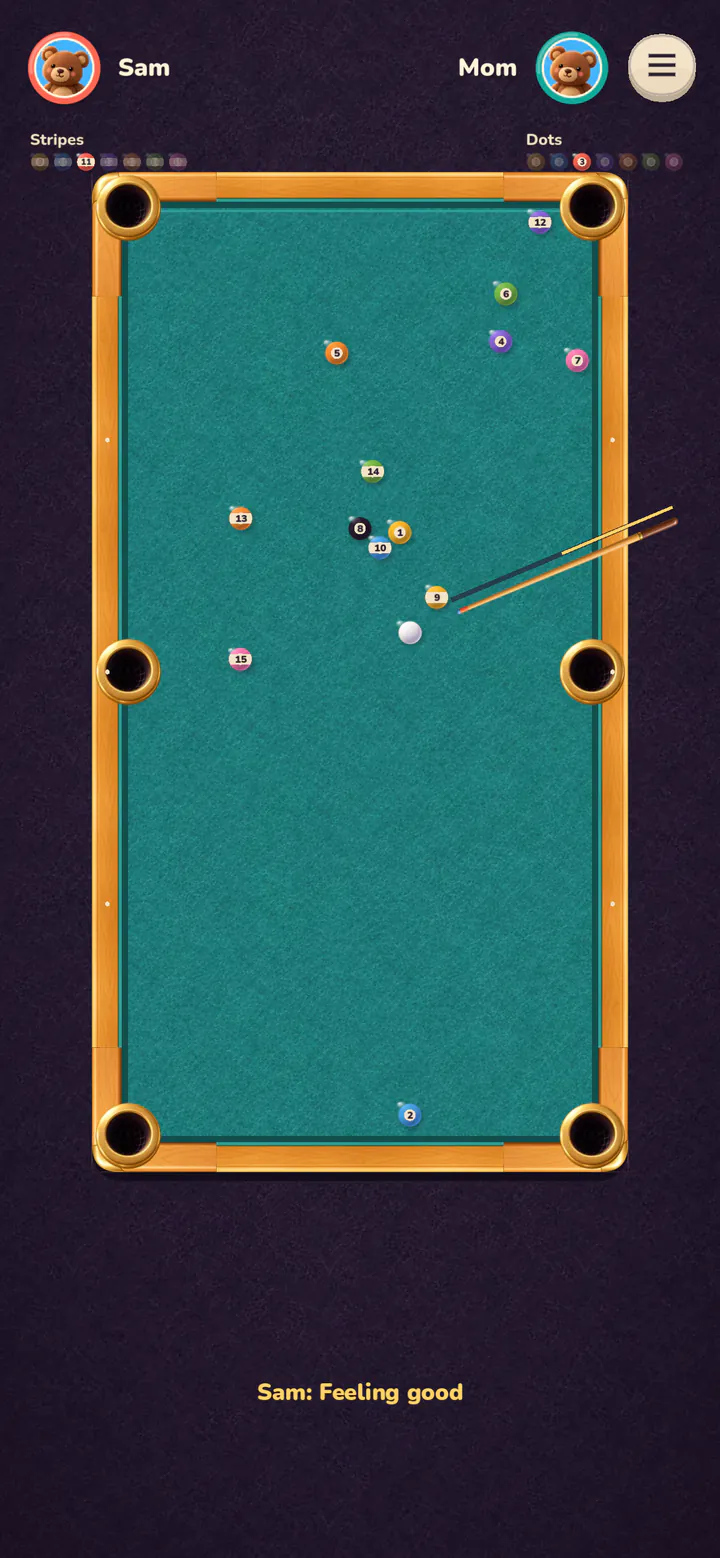 Felt Tip: line up the cue and let go.