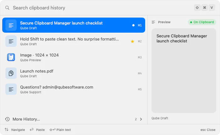 Secure Clipboard Manager: Text, images, and files